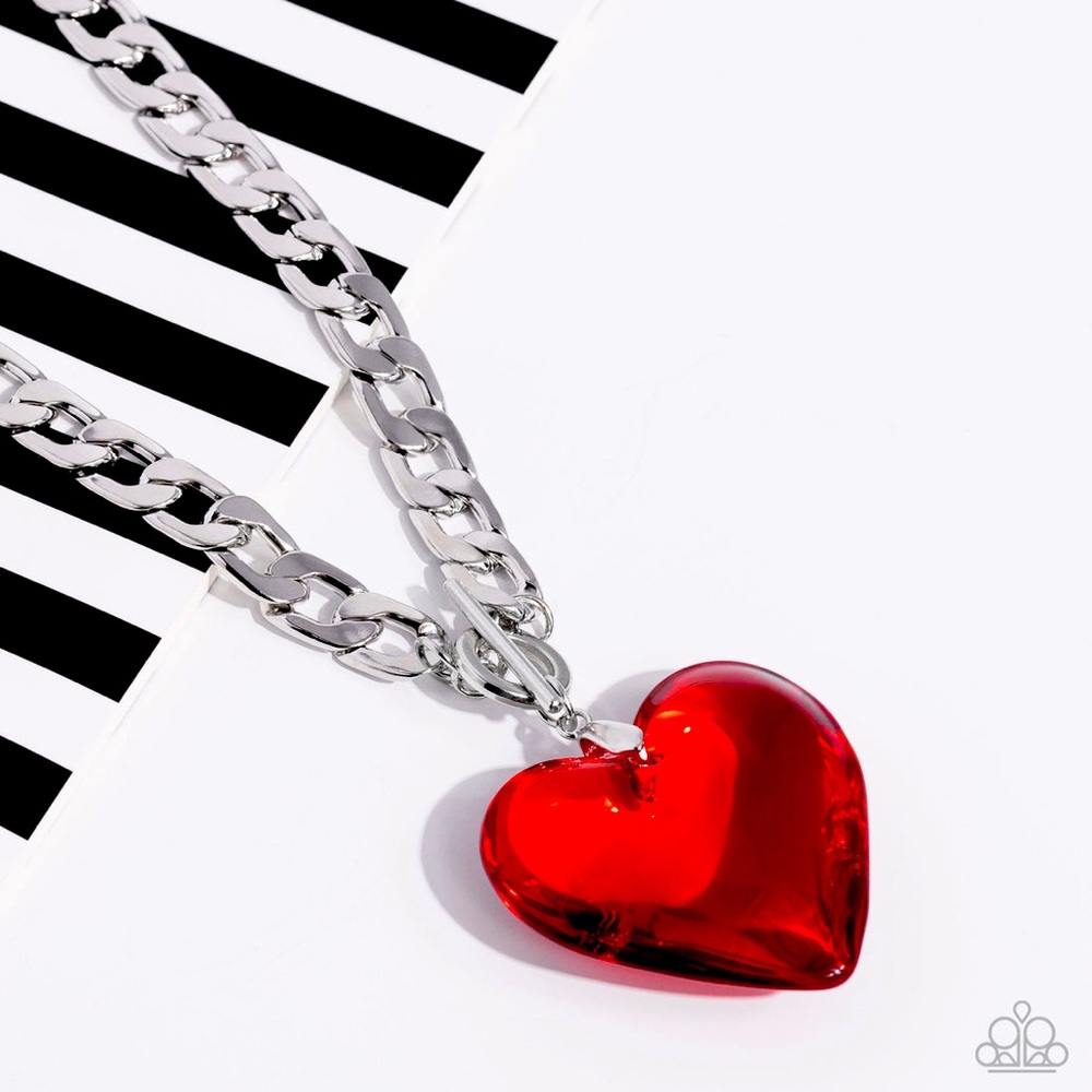 Paparazzi GLASSY Hero Red Necklace P2ST-RDXX-120XX